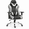 High-Back Racing Gaming Chair, Black/Gray/White PU Leather, 26.8 x 26.8 x 48.8-52.8 in